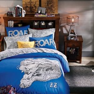 BNWOT Pottery Barn Teen Zio Ziegler Tiger head duvet twin + sham